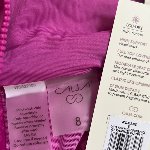 CALIA Women's High Neck Zip Back One Piece Swimsuit,
New with tags Size 8 - Picture 12 of 16